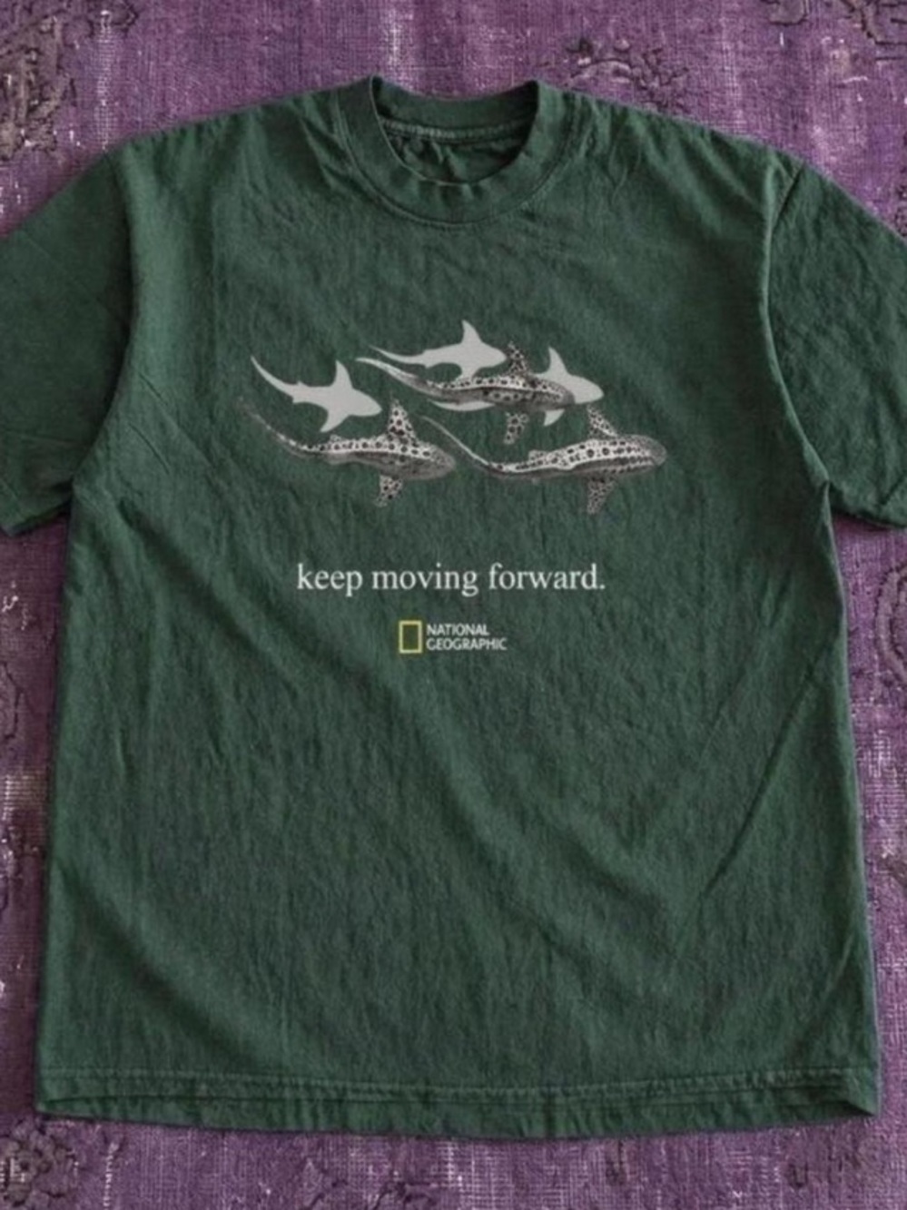 Gildan Forest Green National Geographic Shark Graphic T-shirt